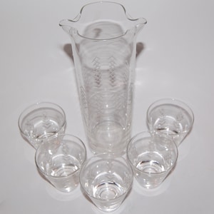 5-Piece Etched Glass Martini Set
