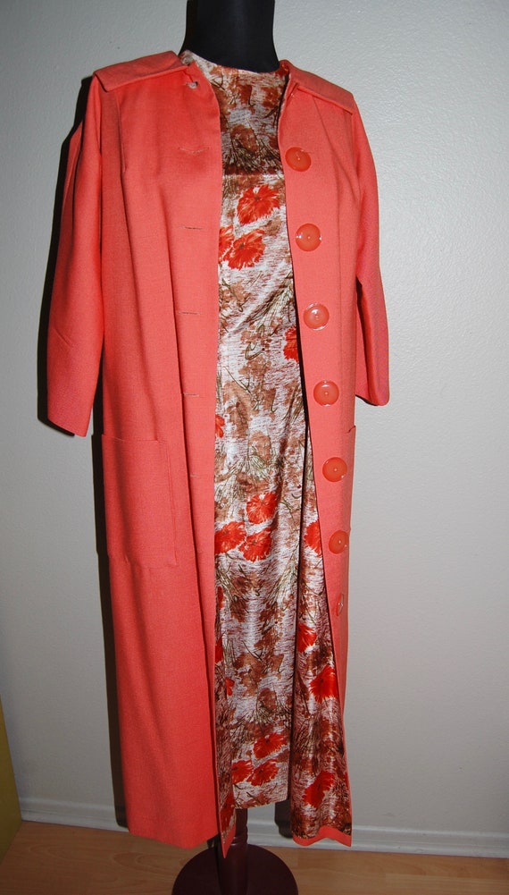 Vintage 1960s Wiggle Dress with Matching Overcoat… - image 5