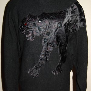 1980s Panther Lambswool/Angora Blend Sweater - Size L