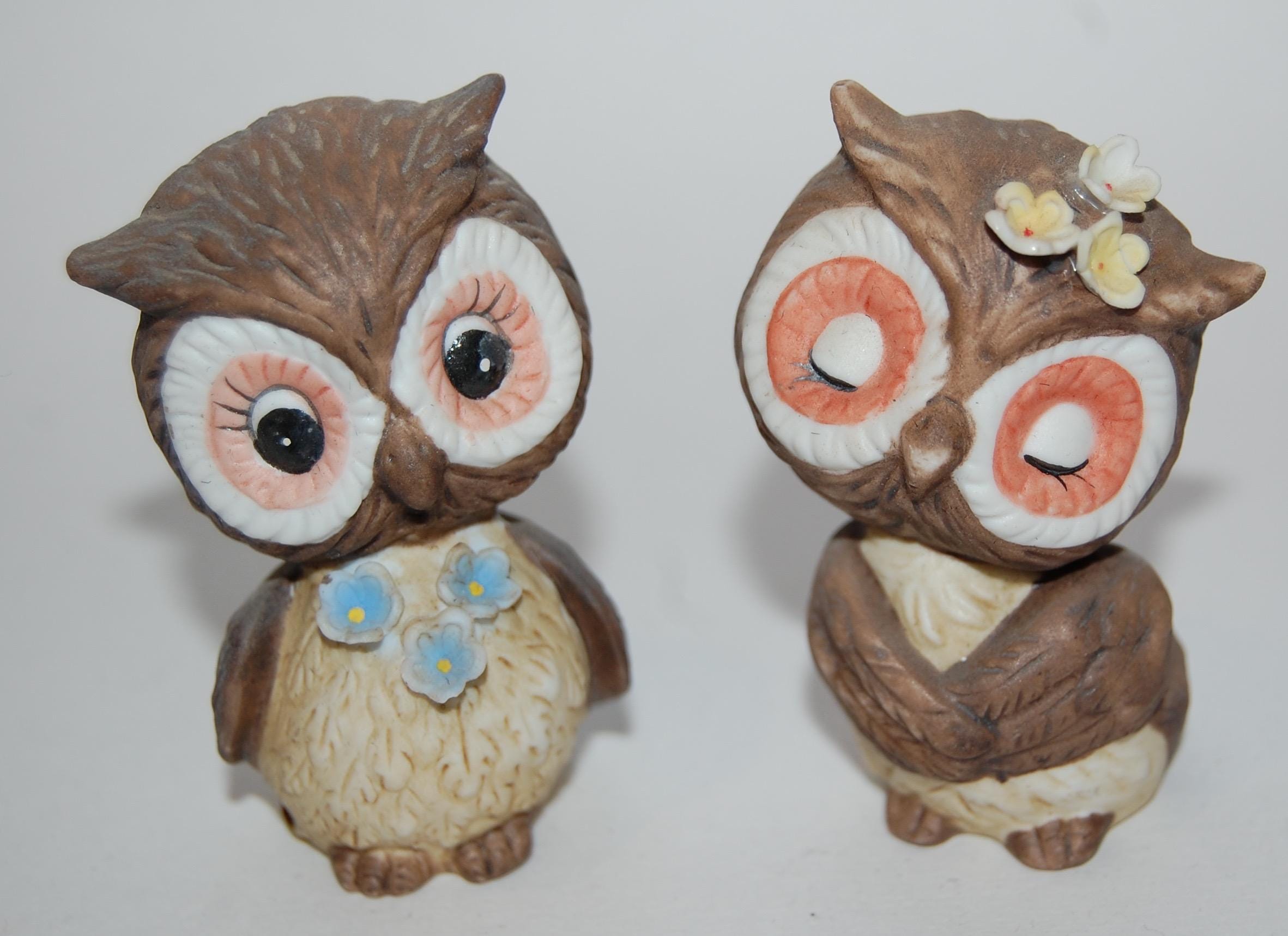 Vintage 1975 George Good Whimsical Owl Figurines