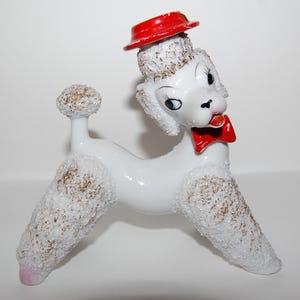 1950er Jahre Keramik Pudel Figur