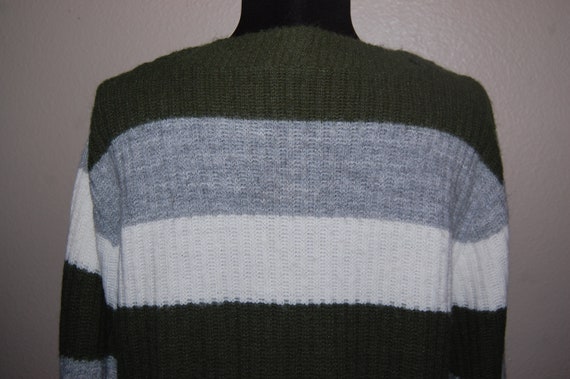 Vintage Orlon Campus Men's Pullover Striped Sweat… - image 2