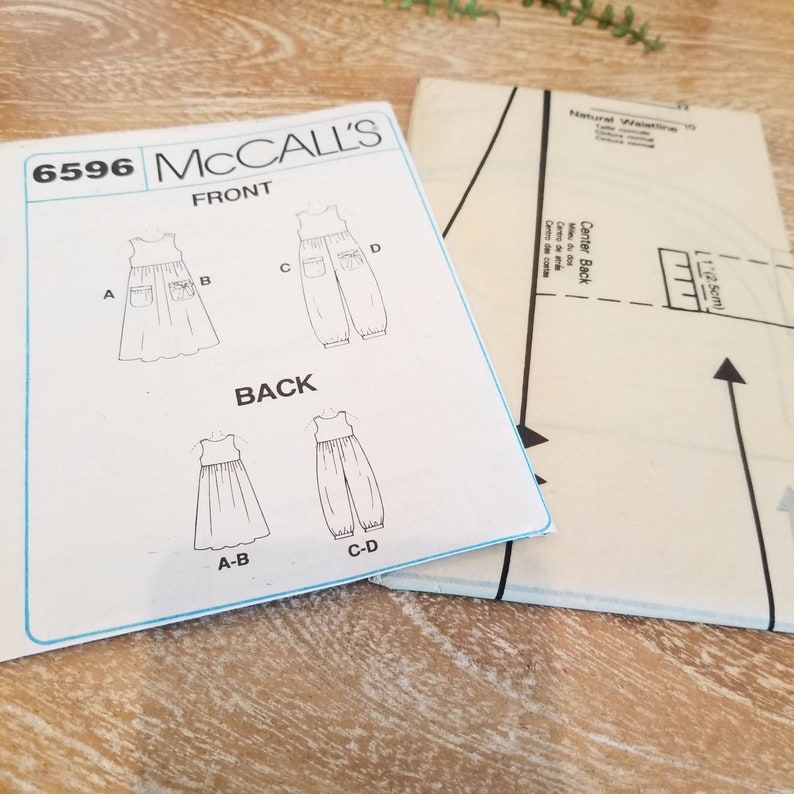 Mccall's 6596 Girl's Jumper Dress or Jumpsuit Vintage - Etsy