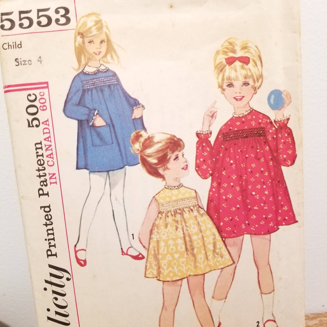 Simplicity 5553 Toddler Girl's Dress Vintage 60s Sewing - Etsy