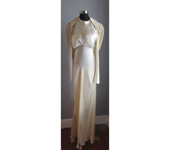 30s Silk and Lace Wedding Dress