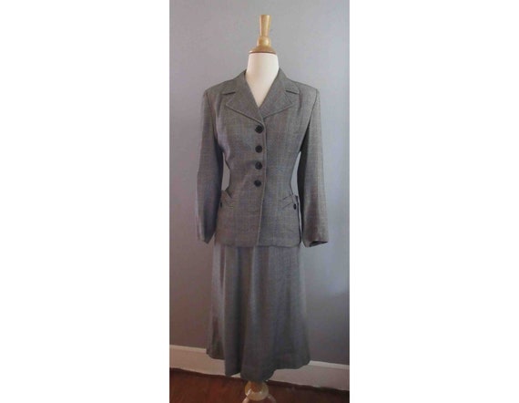 40s Joselli Plaid Skirt Suit