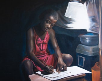 African Art Print - Light in the Dark