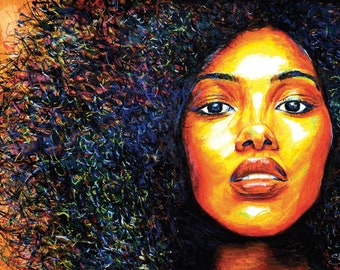 Yellow Sun - Afro Kunstdruck