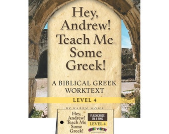 Greek 4 - Workbook & Flashcard Set, Homeschool Curriculum, Christian, koine, Hey Andrew, classical, biblical, activity pages, elementary