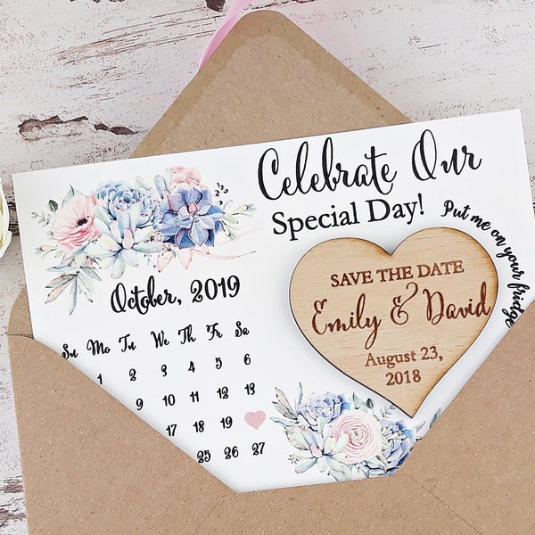 Calendar Save The Date Wedding Magnet