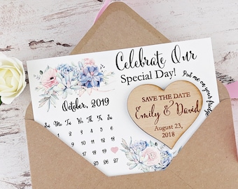 Calendar Save The Date Wedding Magnet