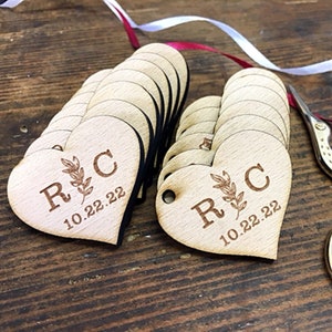 Wood Wedding Favor Tag, Heart Favor Tags, Wedding Thank you Tags, Rustic Wood Wedding Tag, Personalized Tag, Wood Tags,Wedding gift Tag