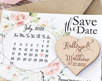 Save The Date Magnet Calendar, Calendar Save The Date Cards, Spring Wedding Invitations, Summer Wedding Invite, Boho Wedding Invites