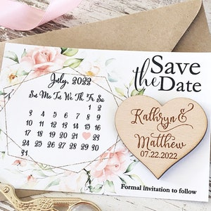 Save The Date Magnet Calendar, Calendar Save The Date Cards, Spring Wedding Invitations, Summer Wedding Invite, Boho Wedding Invites