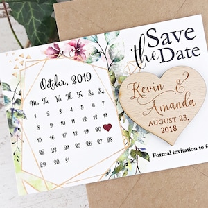 Salva il calendario della data Magnete in legno