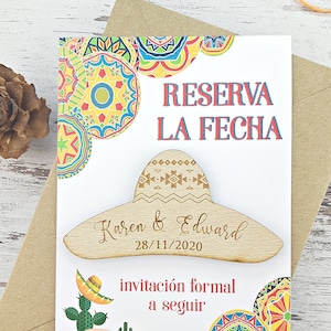 Sombrero Save the Date Magneet Mexico