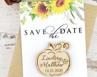 Save the Date Magnet pumpkin Autumn Card