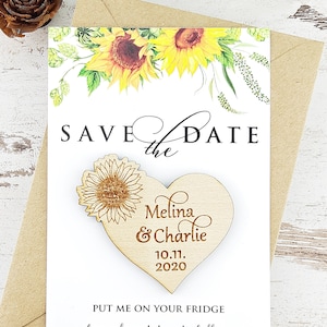 Save the Date Magnet Sunflower Card