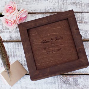 Wood Shadow Box Wooden Guest Book Wedding Drop Box Guest Book Wood 3D Guest Book Alternative Guest Book Unique Guest Book Rustic Guestbook
