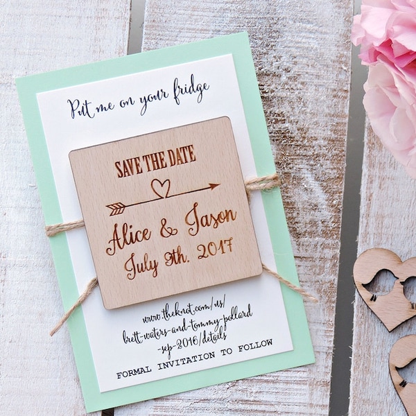 Wedding Wood Save-the-Date Magnet, Wood Magnet, Wooden Magnet, Save The Date Magnet, Wooden Save The Date Magnet, Rustic Save The Date