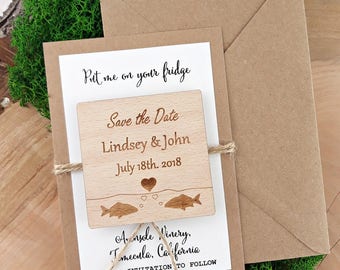 Fishing Save the date Wedding announcement Mountains and Lake Printable Save the Date Card Outdoors Scenic save the date