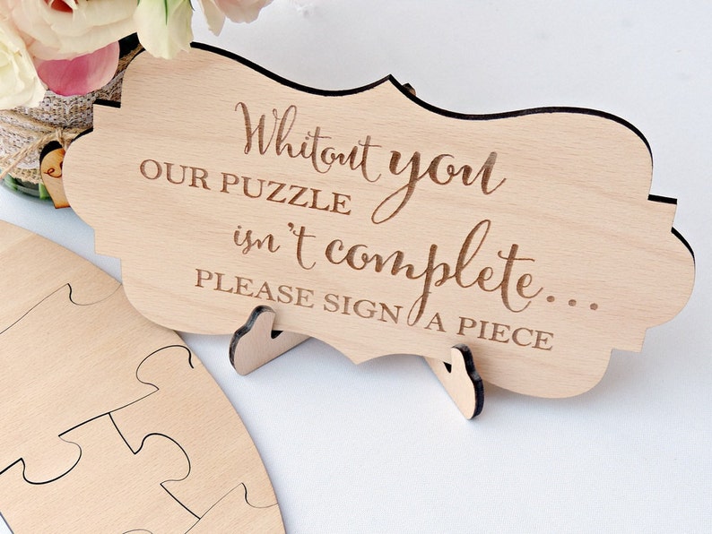 Wedding Guest Book Puzzle Custom Made Puzzle Wood Wedding Etsy