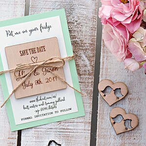 Wedding Wood Save-the-Date Magnet, Wood Magnet, Wooden Magnet, Save The Date Magnet, Wooden Save The Date Magnet, Rustic Save The Date image 2
