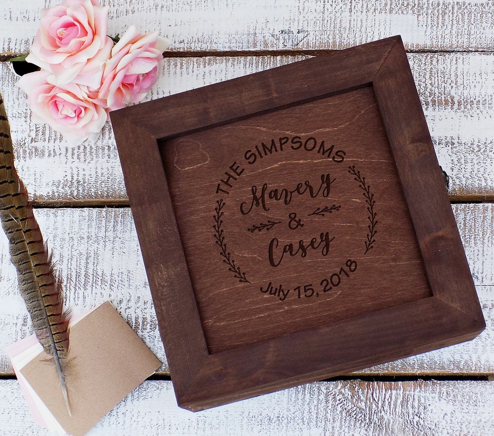 Custom Wedding Guest Book Alternative Card Box Custom Wedding Guest Book Alternative Card Box Wooden Anniversary Birthday Gift Rustic Wish