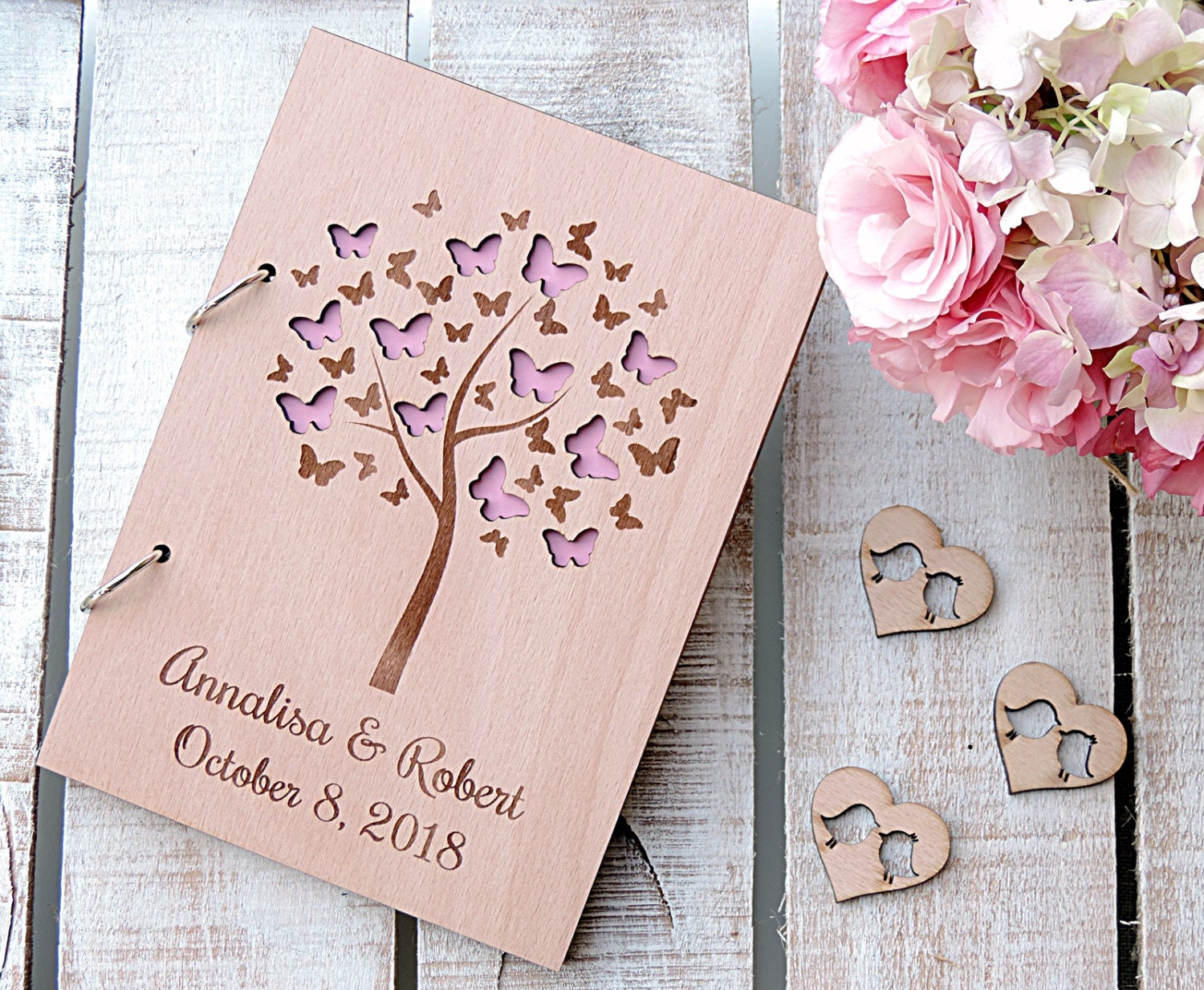 Butterfly Wedding Guest Book Butterfly Guest Book Wooden Guest Etsy