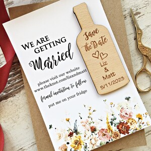 Save The Date Winery Magnet, Wildblumen Save the Date Karte, Boho Save The Date Karte, Weinflasche Save The Date, Weingut Hochzeitseinladung
