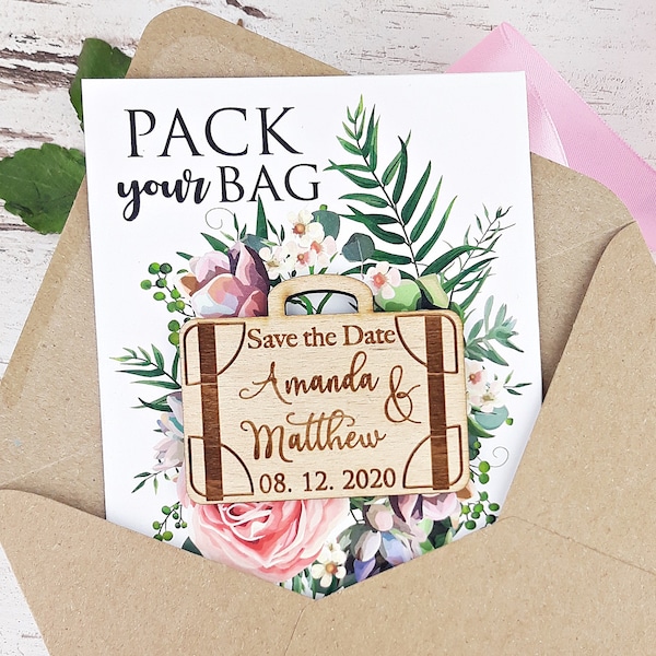 Pack your Bag Suitcase Save-The-Date Magnet