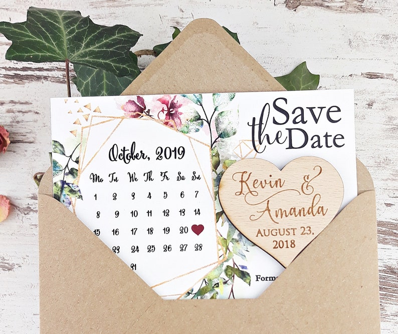 Save the Date Calendar Wooden Etsy