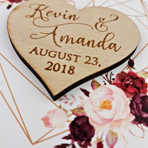 Modern Marsala Save-The-Date Heart Magnet image 5