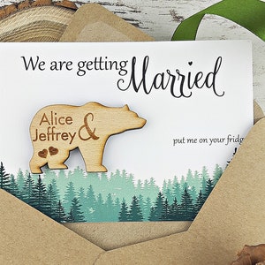 Salva la data dell'orso magnetico, matrimonio in California, magnete per il matrimonio dell'orso rustico, la nostra avventura inizia
