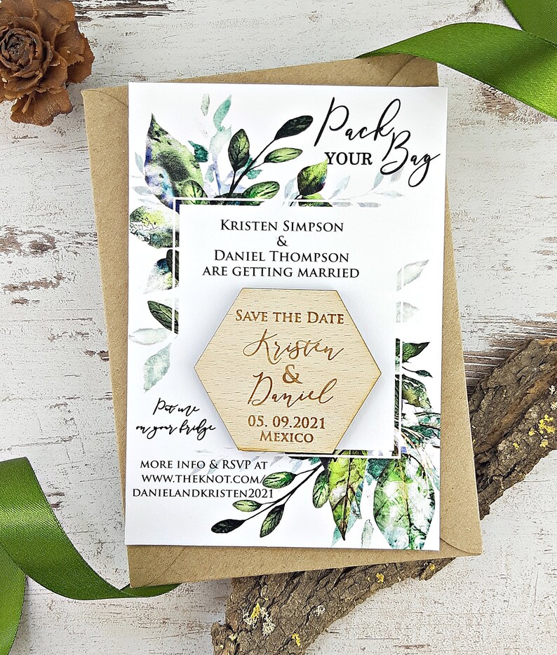 Pack your Bag SaveTheDate Mexico Etsy