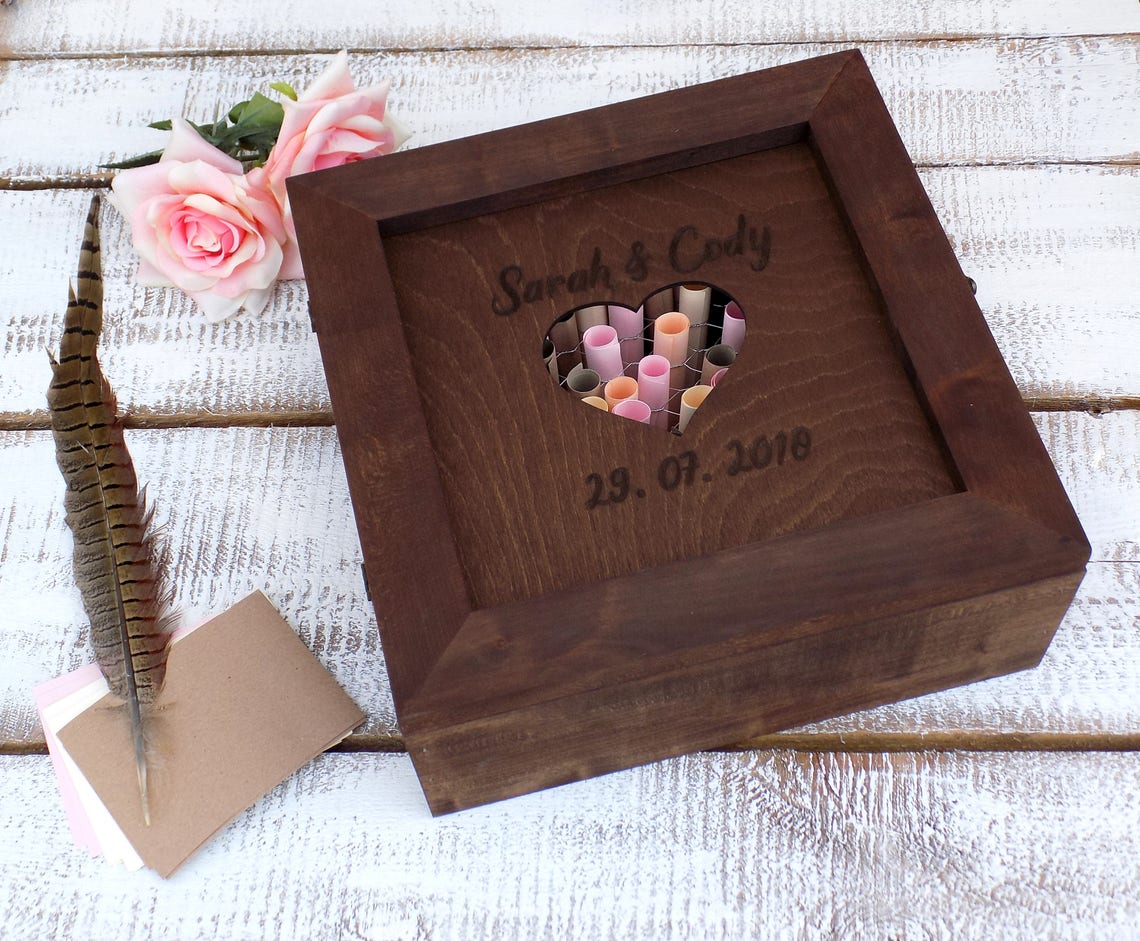 Rustic Shadow Box Rustic Guest Book Rustic Drop Box Etsy