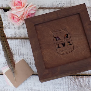 3D Mason Jar Guest Book Wooden 3D Mason Jar Mason Jar Shadow Box Mason Jar Wedding Guest Book Alternative Mason Jar Box Rustic Wedding Gift