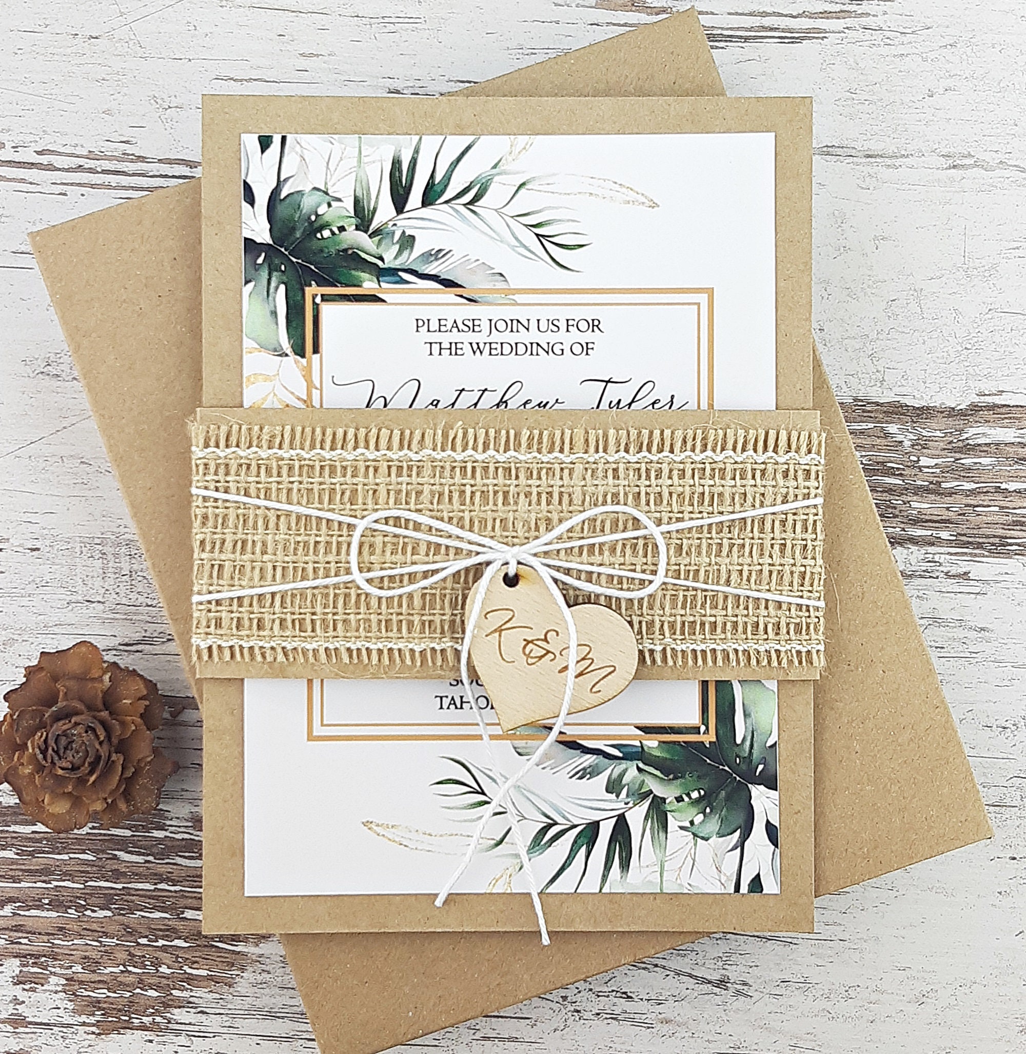 Rustic Burlap Beach Invitation Suite