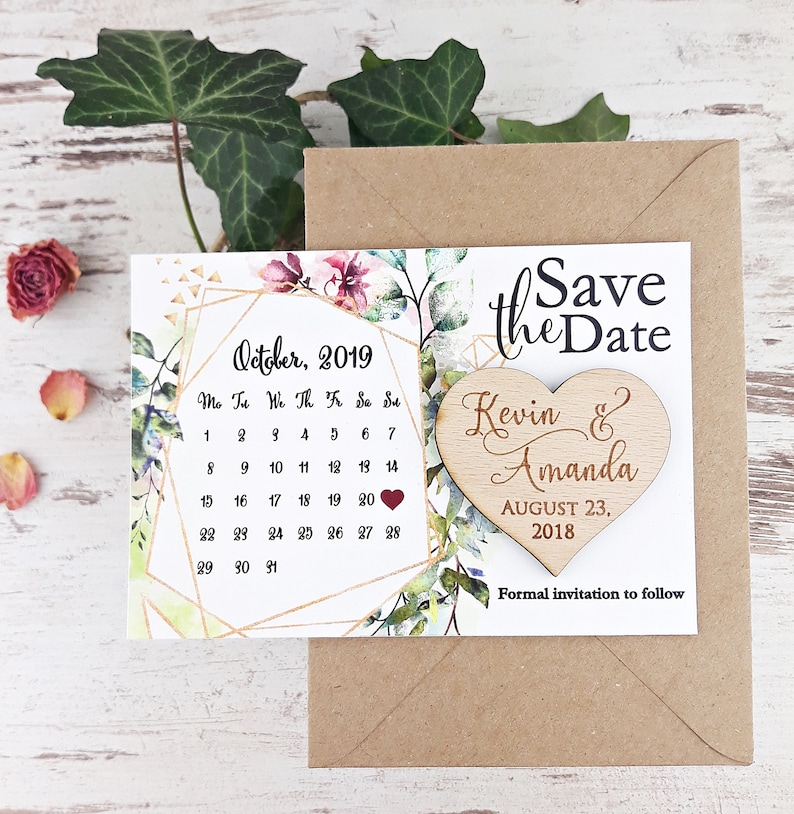 Save the Date Calendar Wooden Etsy
