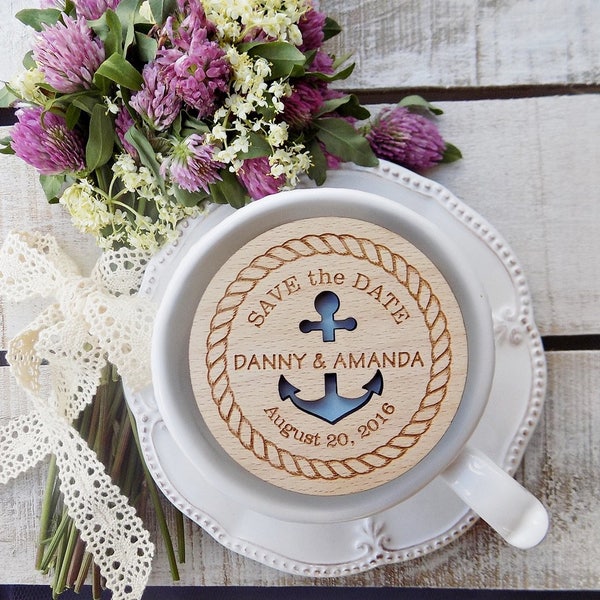 Beach Wedding Magnet Anchor Wooden Magnet Beach Save The Date Magnet Wooden Save The Date Beach Magnet Wood Save The Date Anchor Magnet