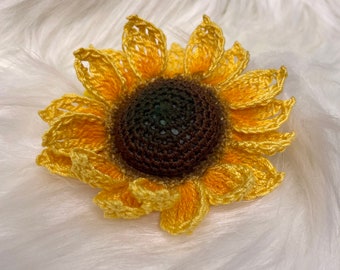 Sunflower Crochet hair clip accessories single pack