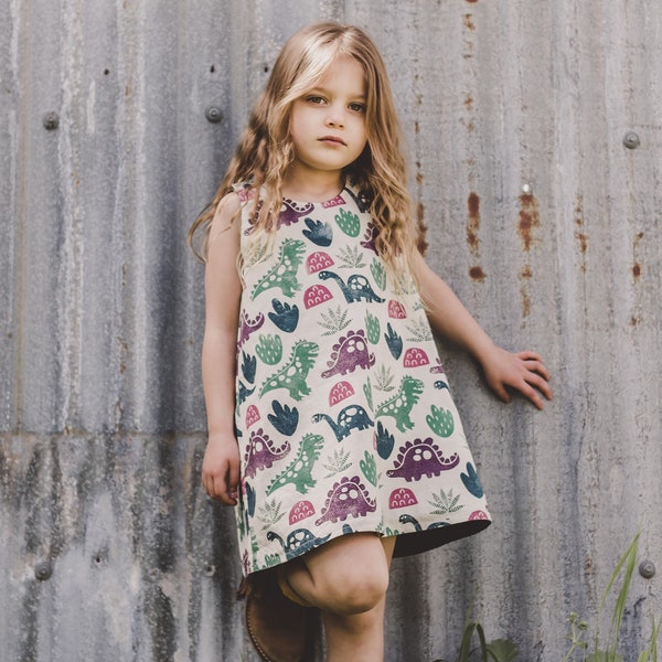 Mädchen Sommer Kleid, Mädchen-Sommer-Outfit, Sommerkleid Baby, Kleinkind Kleid, Mädchen-Geschenk-Ideen, Dinosaurier-Geschenke für Kinder, Dinosaurier-Geschenk, Trex