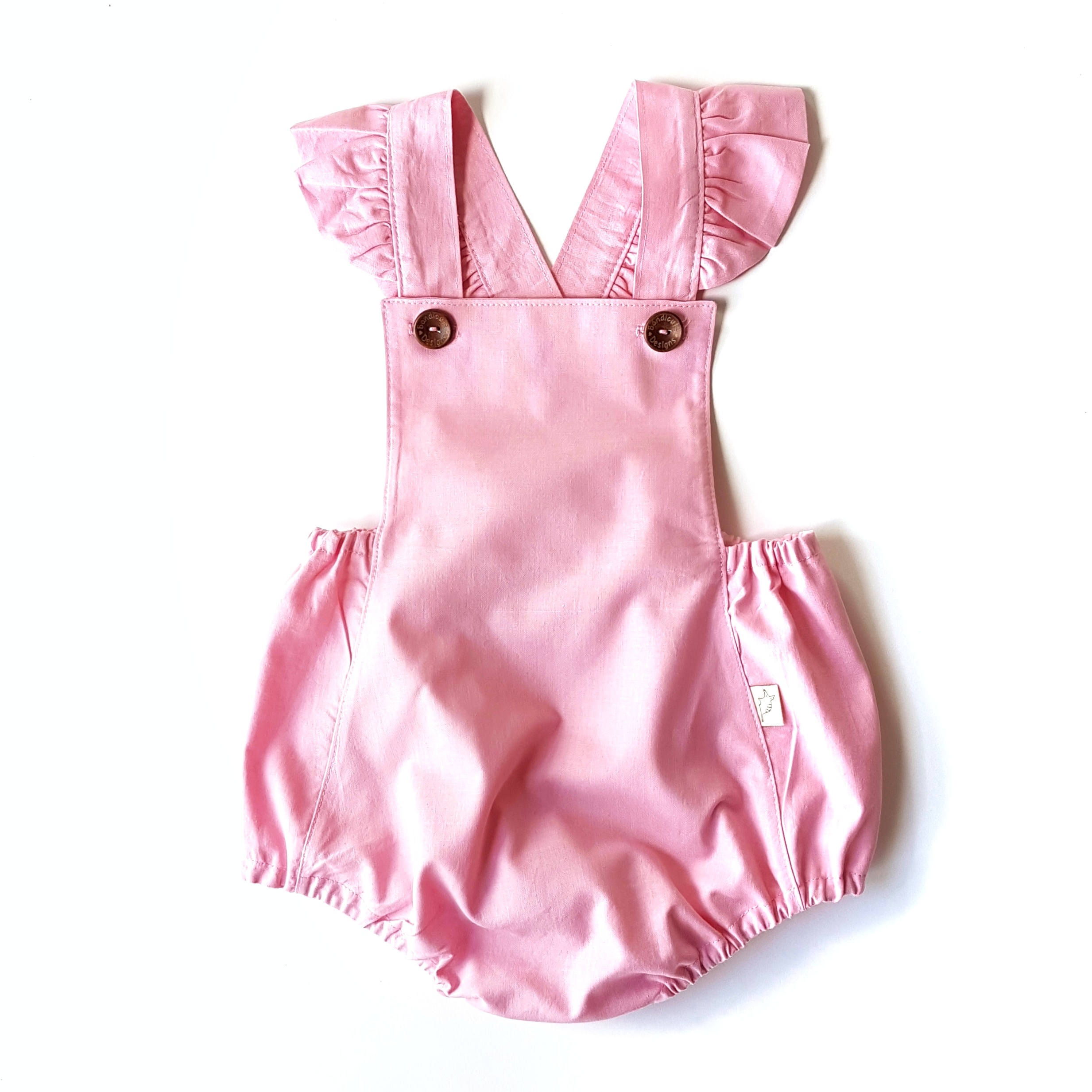 Pink Baby Romper Pink Romper Baby Romper Pink Baby Clothes Etsy