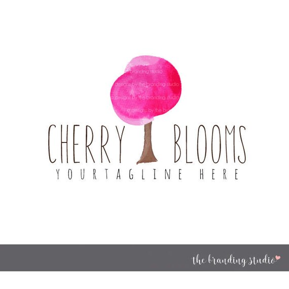 Rosa Baum Logo Baum Logo Kirschbaum Logo Vorgefertigten Logo Etsy