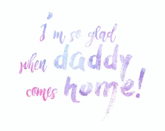 LDS 'daddy comes home' primary song printable-purple and pink