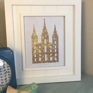 LDS Gold and Glittery Temple Print - Etsy