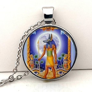Anubis Egyptian God pendant necklace+ gift Box- Ra Udjat Egypt Osiris Horus Eye