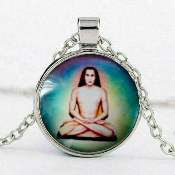 Mahavatar Babaji necklace + Mandala Box - Pendant Meditation Ananda Yogananda