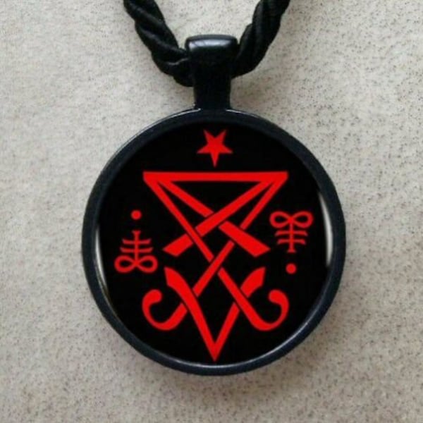 Sceau de Lucifer Sigil Pendentif collier + cadeau Baphomet Box - Symbole Satan Occulte