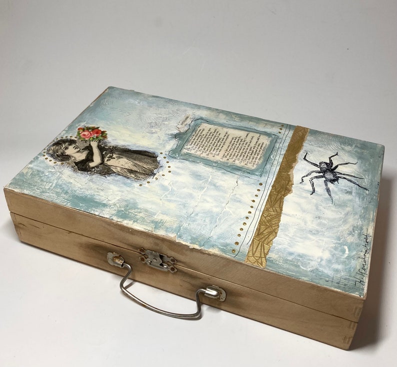 Mixed Media Said the Spider to the Fly Assemblage Art Vintage Assemblage